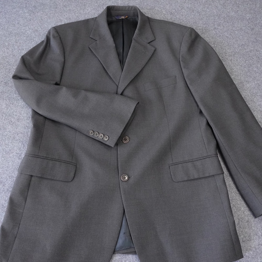 Brooks Brothers 346 Mens Charcoal Grey Two Button Blazer Suit Jacket 42R